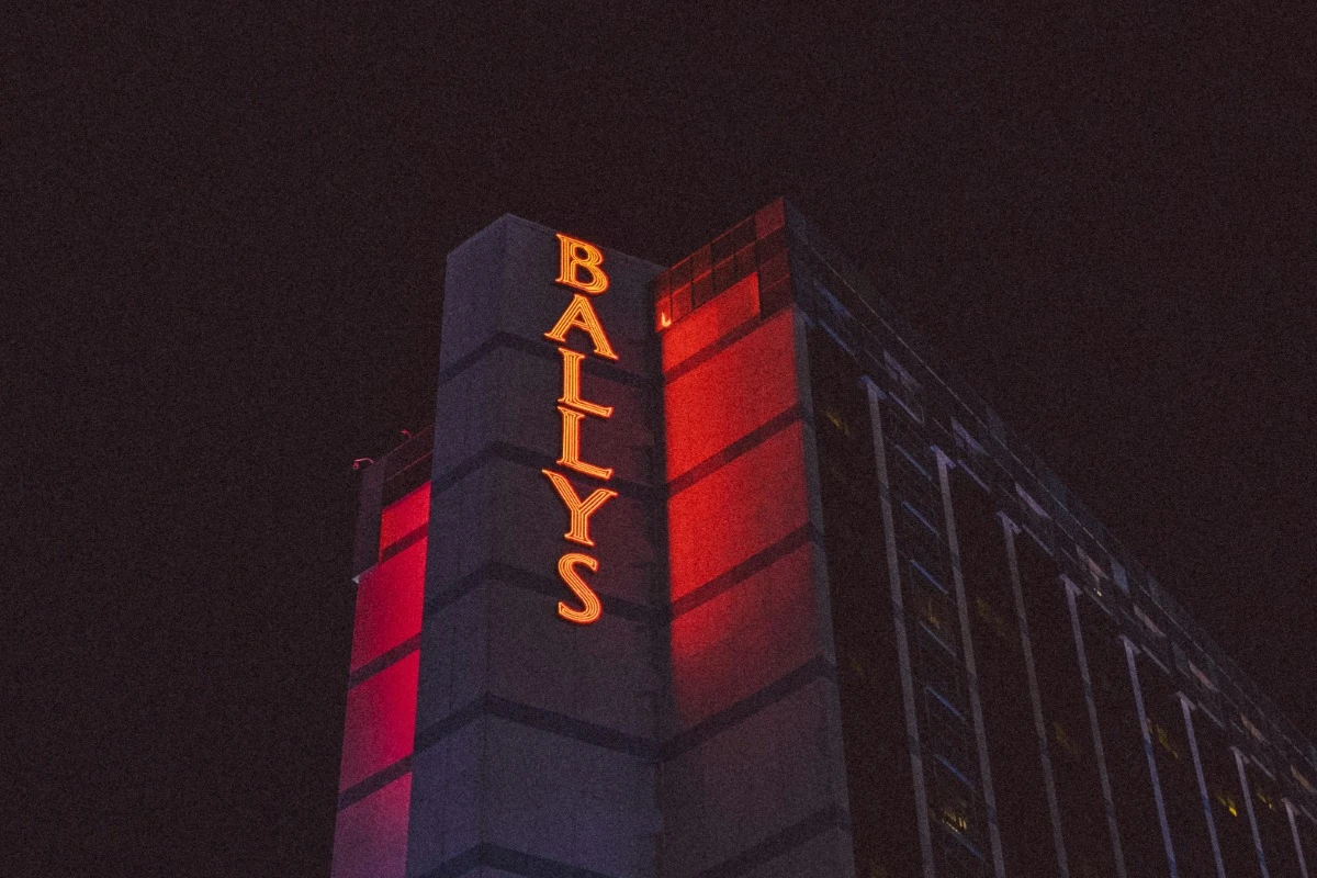 bally's hotel sign night