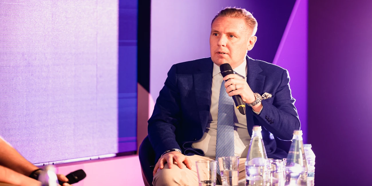 Simon Westbury speaking at business conference SBC Malta in June 2025