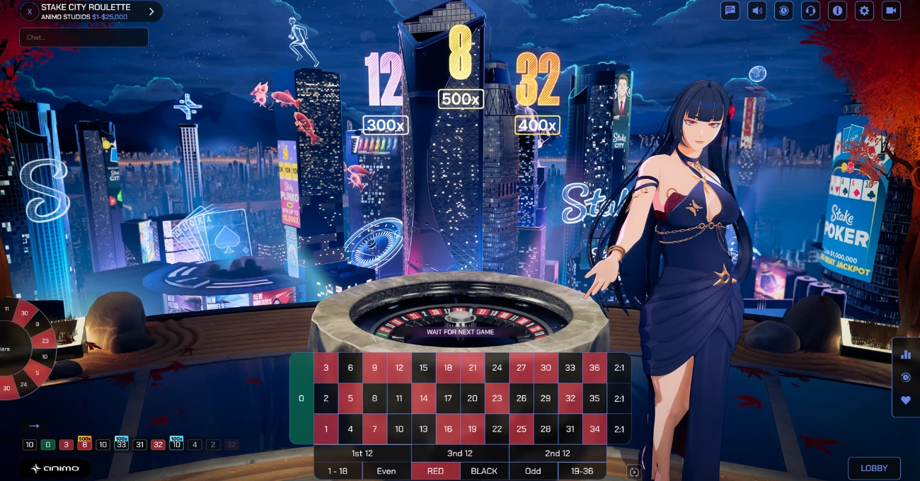 Stake live casino roulette-bord