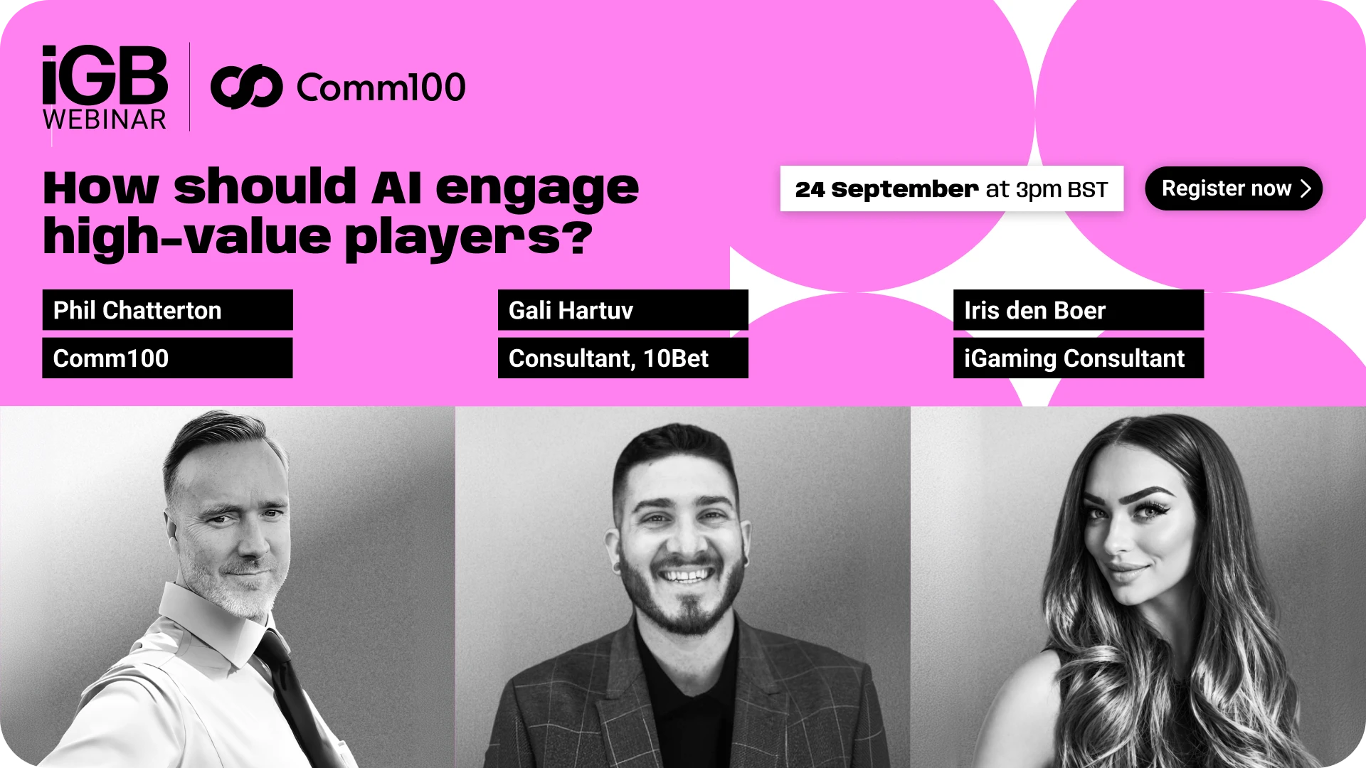 AI vip management webinar with Comm100 graphic