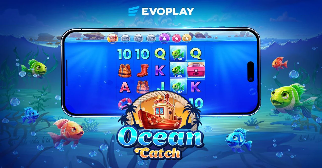 Image displaying the gameplay of the Ocean Catch slot