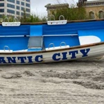 canoe with atlantic city stenciled on