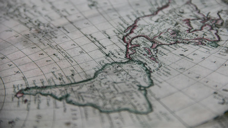 Printed map showing LatAm/South American countries
