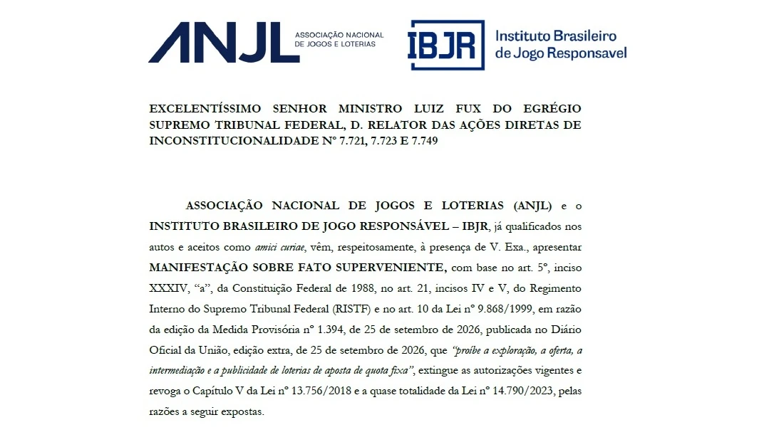 Suspensão MP bets STF