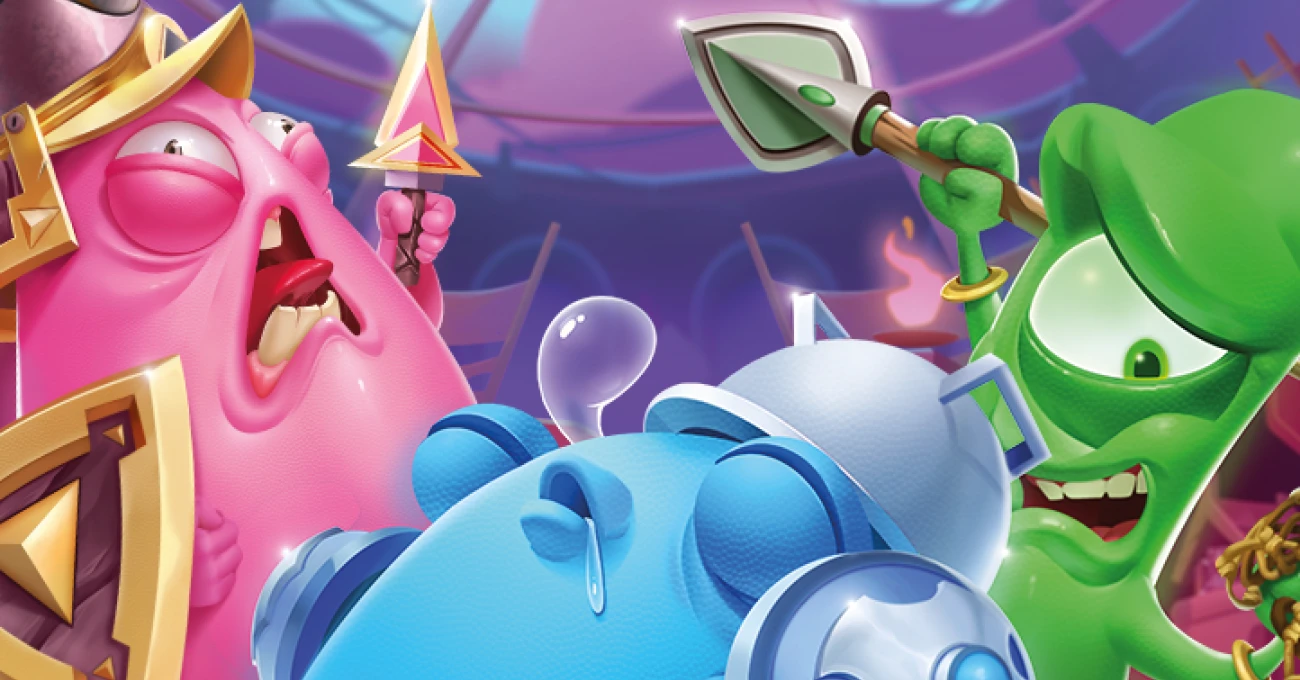 still image taken from the Worms of Valor slot game