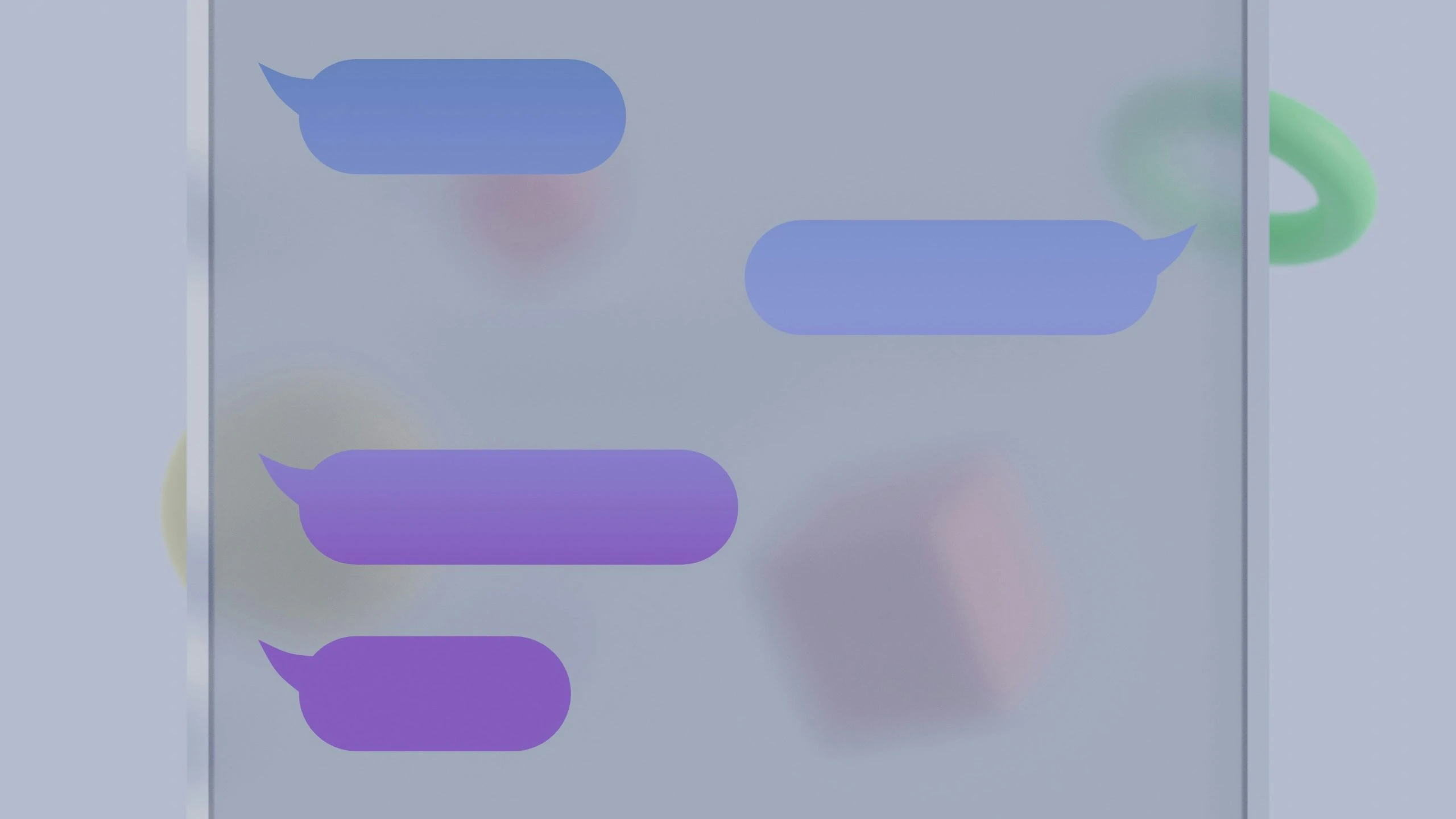 Abstract version of messaging interface on a mobile phone