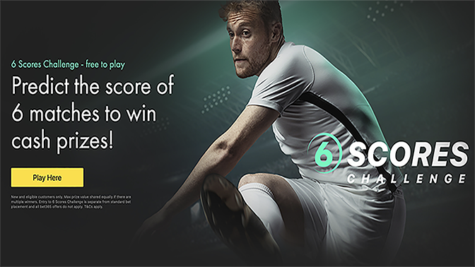 bet365 6 Scores Challenge: Play for a Share of One Million Pounds