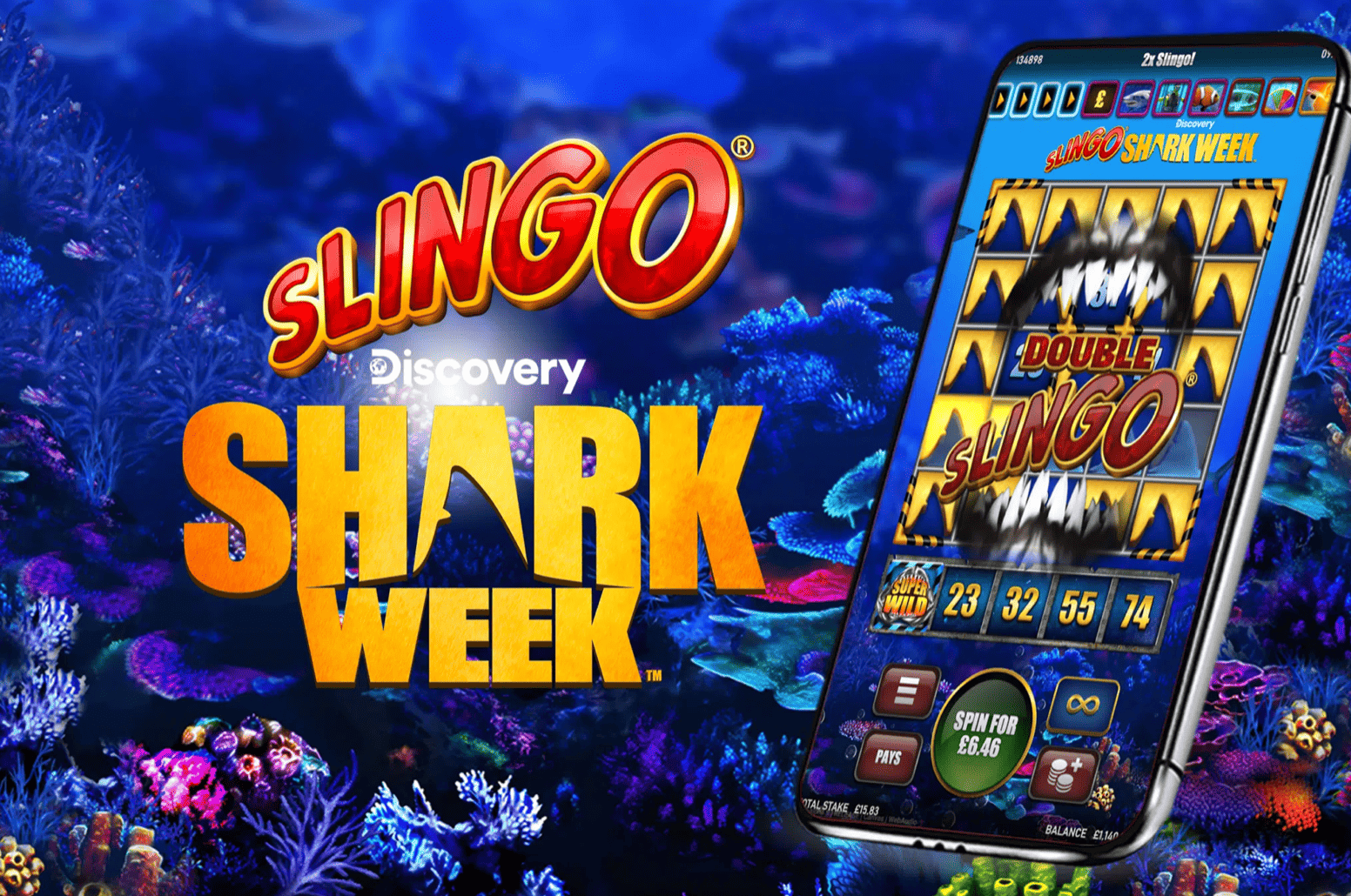 Slingo Shark Week from Gaming Realms
