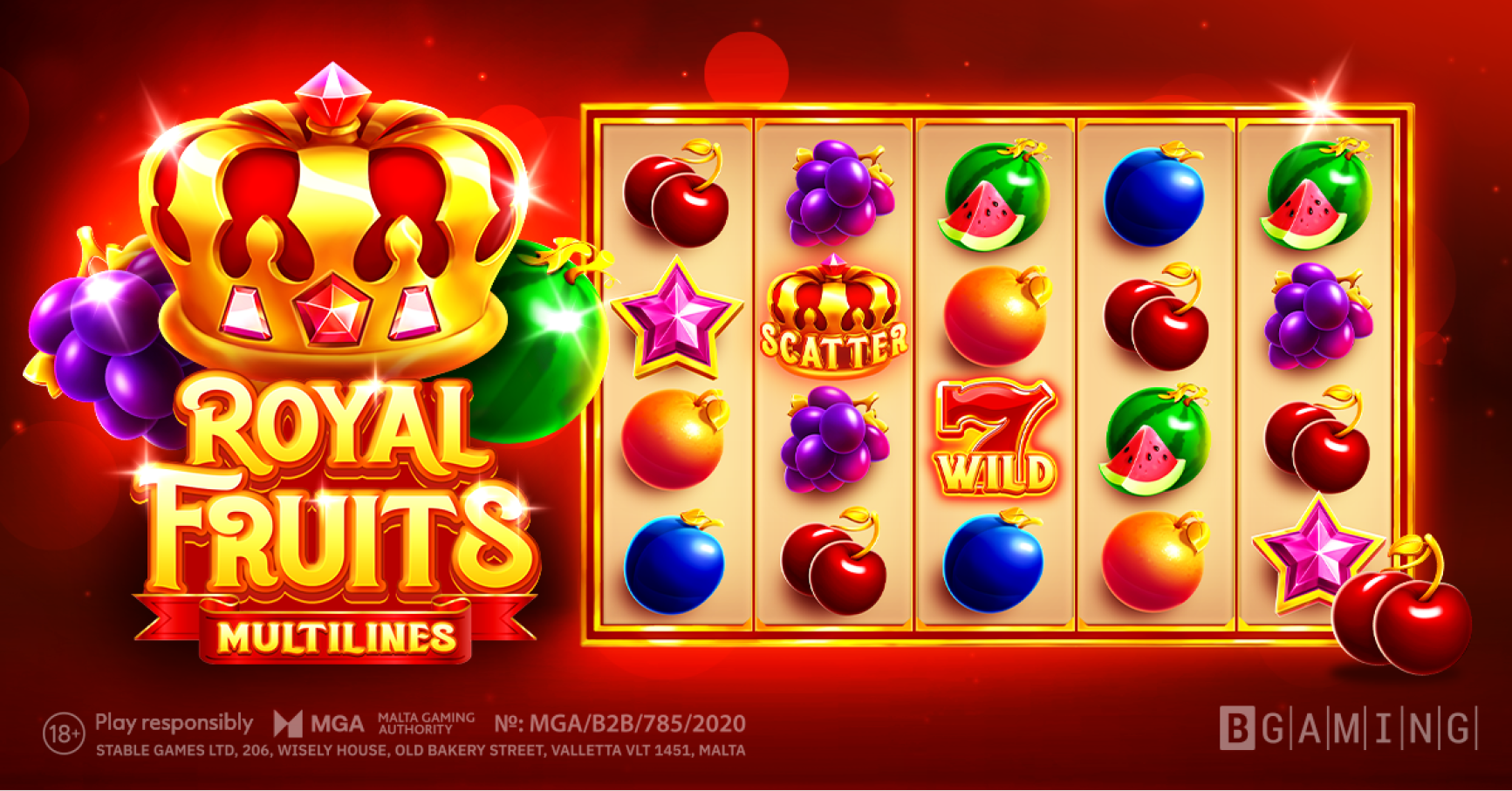 BGaming introduces flexible paylines feature in Royal Fruits Multilines