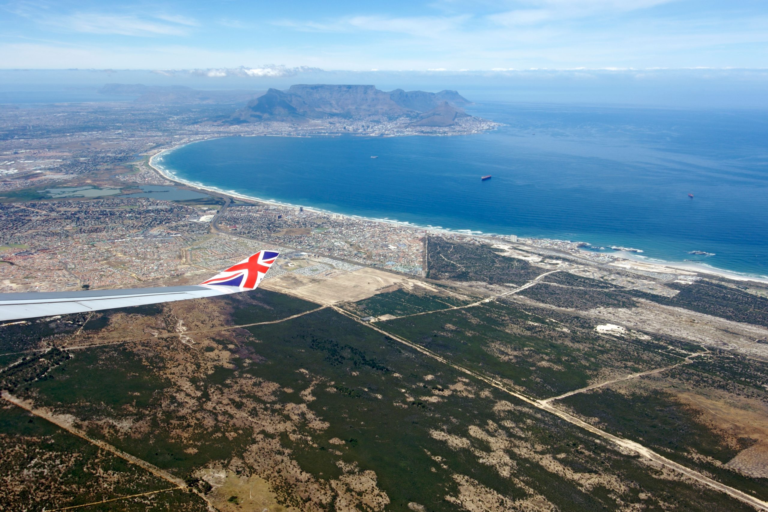 Cape Town, South Africa viewed from plane