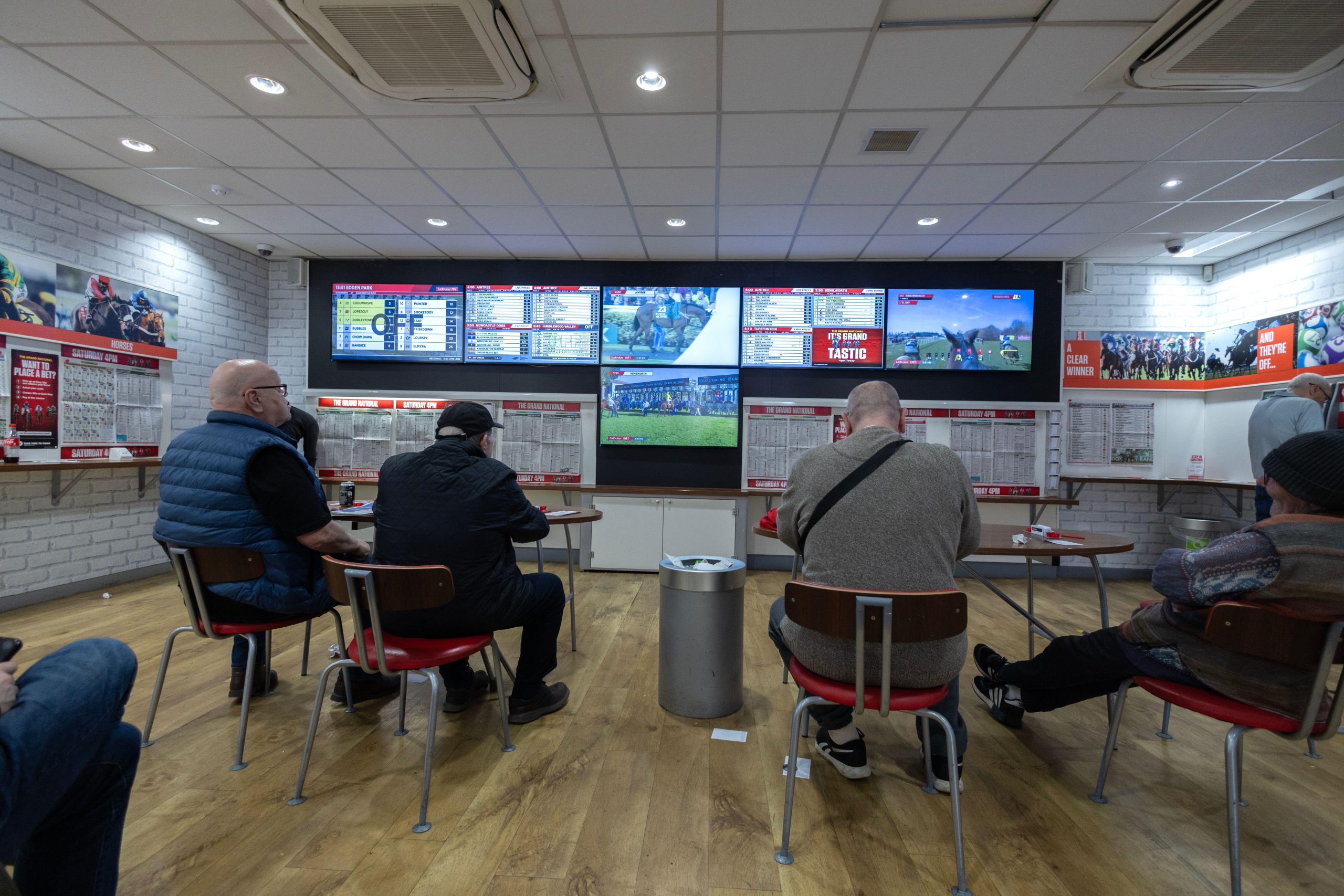 Inside a Ladbrokes shop in London, UK